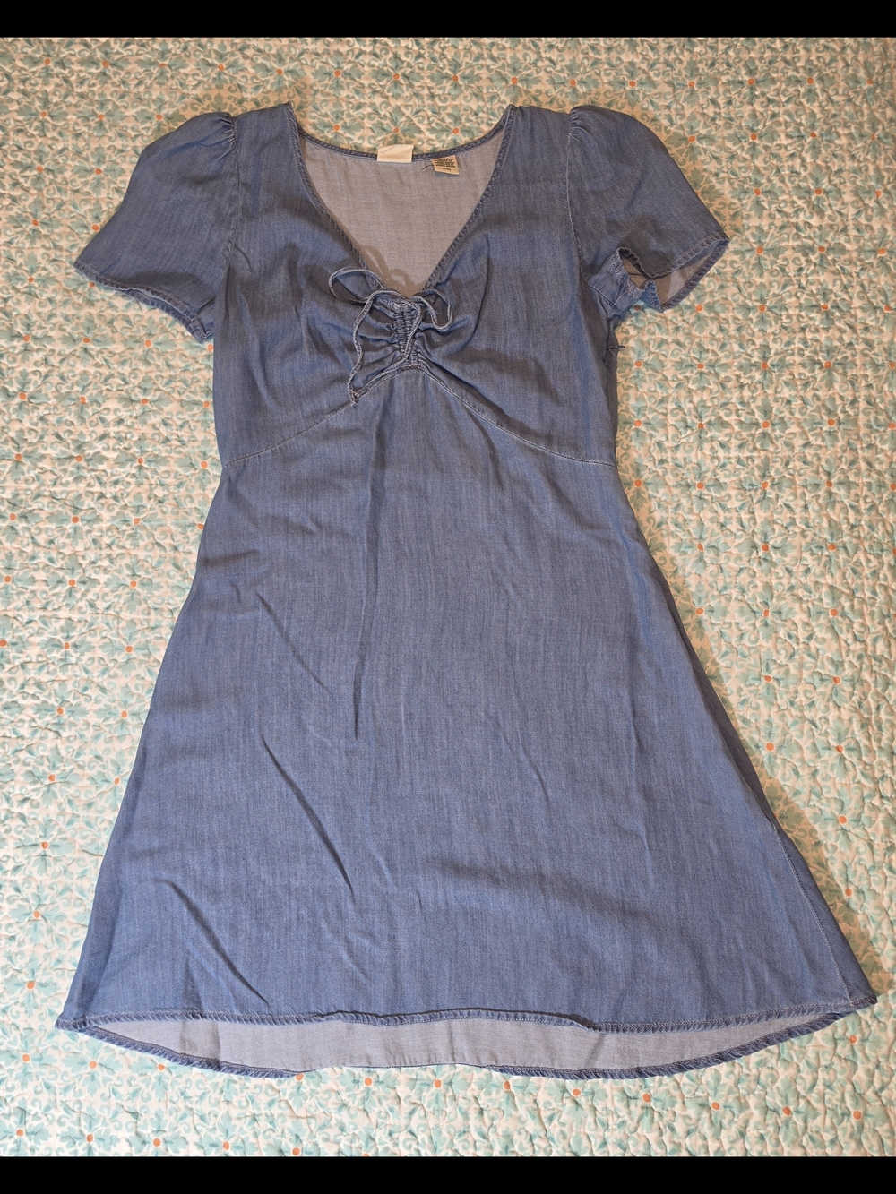 Levi's Chambray Blue Jean Tie-Front Mini Dress